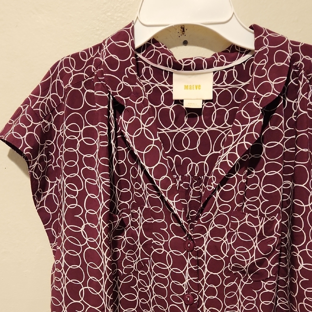❤️ ANTHROPOLOGIE MAEVE BUTTON DOWN RAFFINE TOP, SMALL View 5
